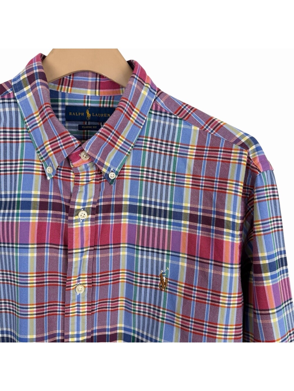 Polo Ralph Lauren Shirt XL Classic Fit Madras Plaid Button Down Long Sleeve Red